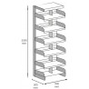 Raft metalic 6 polite, 900x300x2200 mm