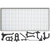 STT1 Panou perforat metalic alb orizontal, 1000x500 mm cu set 50 carlige
