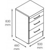 Dulap metalic cabinet medical/stomatologic cu 3 sertare, 500x460x830 mm