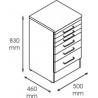 Dulap metalic cabinet medical/stomatologic cu 6 sertare, 500x460x830 mm