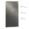 Panou perforat vertical  din INOX,  1000x500mm cu set 25 carlige metalice