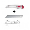 Set Cutter/cutit utilitar mediu cu lama de 18mm + 10 lame de schimb NT Cutter