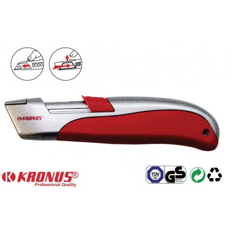 7556SS Cutter KRONUS cu dubla securitate autoretractabil in husa PVC