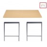 Masă de lucru 1200x600x30 mm, din lemn de fag cu picior metalic dublu