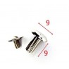 Surub din alama nichelata 9 mm pentru pielarie