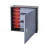 Dulap suspendat 600x600x190 mm, cu 1 usa, 2 polite si 6 casete