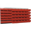 Suport casete de organizare1200x600 mm, incl. 48 casete rosii