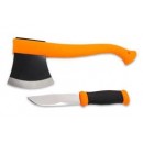 Set cutit Mora 2000 si topor Morakniv portocaliu.