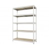 Raft metalic cu 5 polițe din lemn 1200x600x1800 mm max. 250 kg/poliță, montaj rapid cu cleme, zincat