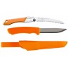 CBS134.1 Set Cutit Bushcraft Orange Si Fierastrau pliabil bushcraft/camping Silky Gomboy curbat 210mm cu 8dinti/30mm