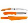 CBS144 Set Cutit Bushcraft Orange Si Fierastrau pliabil bushcraft/camping Silky Gomboy curbat 240mm cu 8dinti/30mm