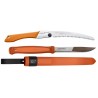 CBS147 Set Cutit Morakniv Kansbol ORANGE Si Fierastrau pliabil bushcraft/camping Silky Gomboy curbat 240mm cu 8dinti/30mm