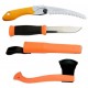 CBS158 Set Cutit Morakniv 2000, portocaliu, Fierastrau Silky Pocketboy curbat 170mm cu 8dinti/30mm si Topor portocaliu