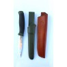 Set Cutit Morakniv Companion cu lama din oţel inoxidabil si teaca maro inchis din piele naturala