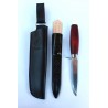 Set Cutit Morakniv Classic Nr 3 lama otel carbon si teaca neagra din piele naturala cu dangler.