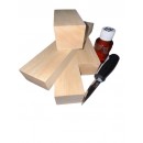 Set 4 blocuri din lemn de tei pentru cioplit cu 50 ml ulei in + cutit Morakniv sculptura basic