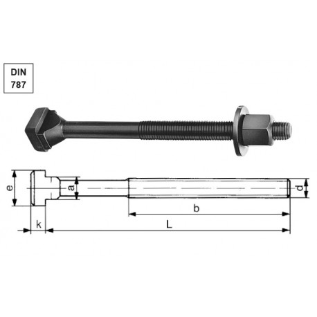 Sistem de fixare pentru canale “T” (surub, saiba si piulita), DIN 787