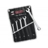 Set chei combinate WGB 8-19 mm, 5 piese, fixă & inelară cu clichet, crom-vanadiu
