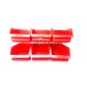 Panou metalic orizontal cu 6 cutii organizare rosii, 630x380x15 mm