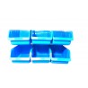 Panou metalic orizontal cu 6 cutii organizare albastre, 630x380x15 mm