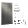 Panou perforat vertical  din INOX,  500x1000 mm cu set 40 carlige metalice/plastic