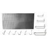 Panou perforat orizontal  din INOX,  1000x500mm cu set 40 carlige metalice