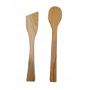 Set lingura subtire si spatula de cioplit din lemn de cires