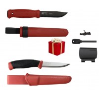 Cutit Morakniv Garberg Dala Red, lama otel carbon + CADOU kit supravietuire si cutit Companion Dala Red