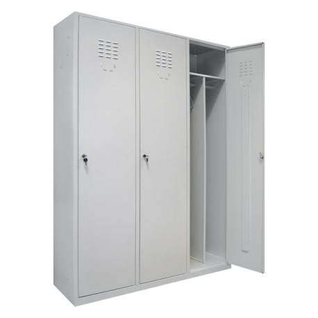 Vestiar metalic compartimentat cu 3 usi, 1200x450x1800