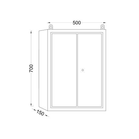 Dulap pentru chei, 500x150x700