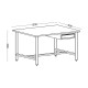 Banc de lucru cu caseta si 1 sertare, 1200x600x850