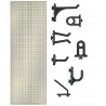 Panou perforat vertical de 500x1000mm alb cu set 20 carlige plastic